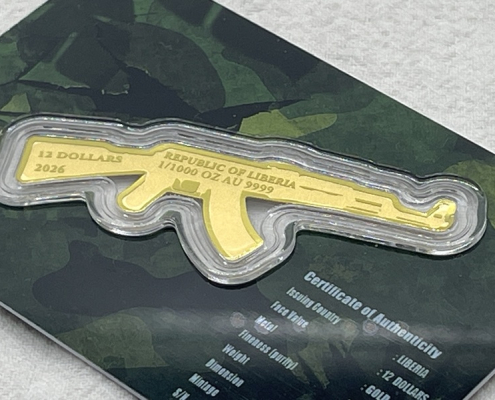 賴比瑞亞 槍型 AK-47 1/1000盎司 6695
