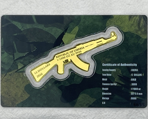 賴比瑞亞 槍型 AK-47 1/1000盎司 6695